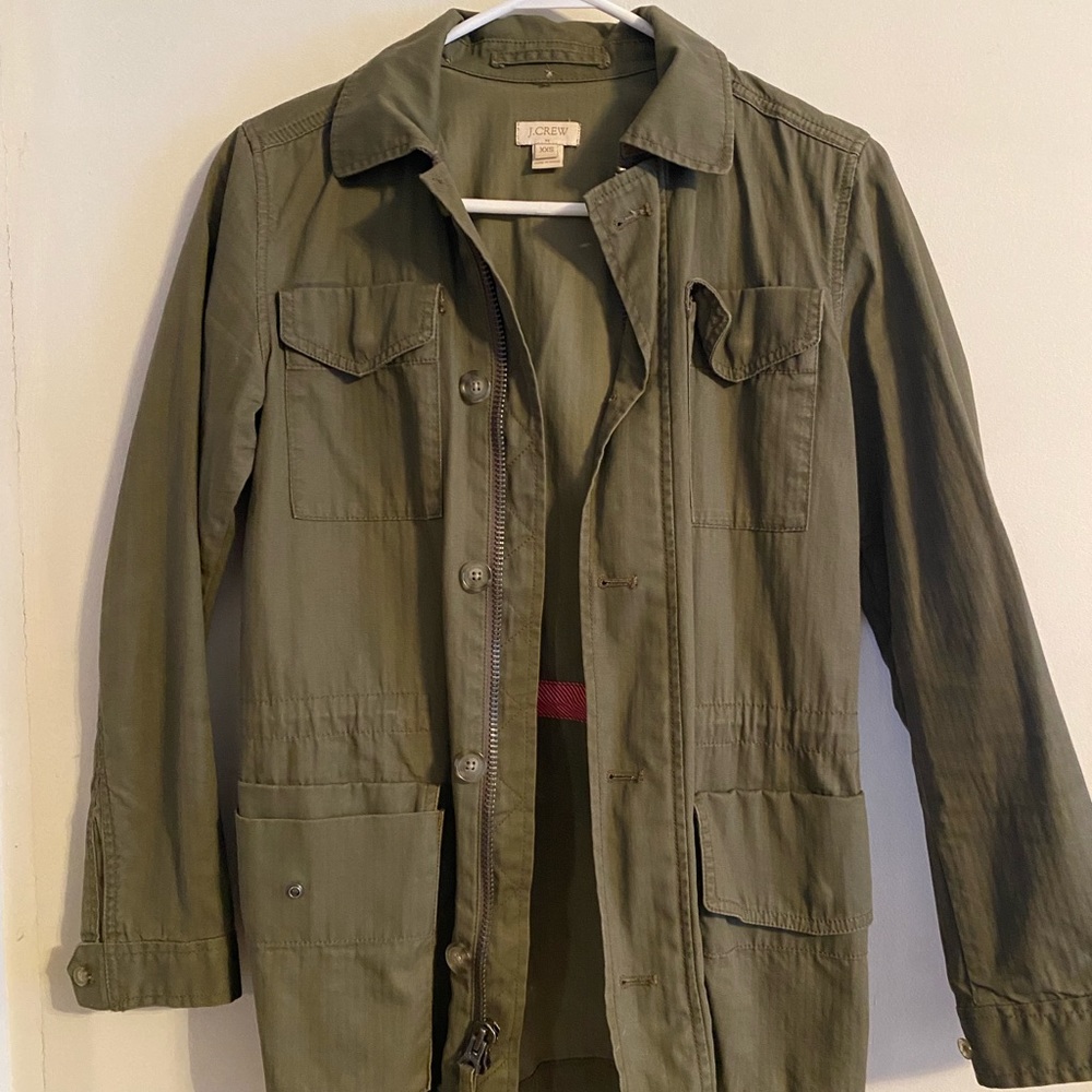 J. Crew army green utility jacket